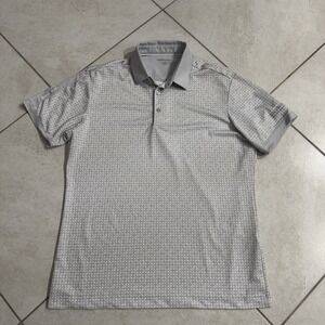 Galvin Green Pollo Shirt Mens Gray Geometric The Melvin Performance Golf Stretch